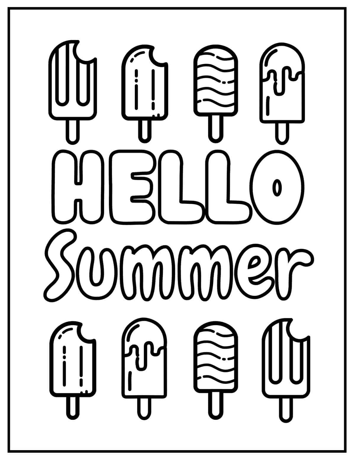 Popsicle Girl Coloring Page