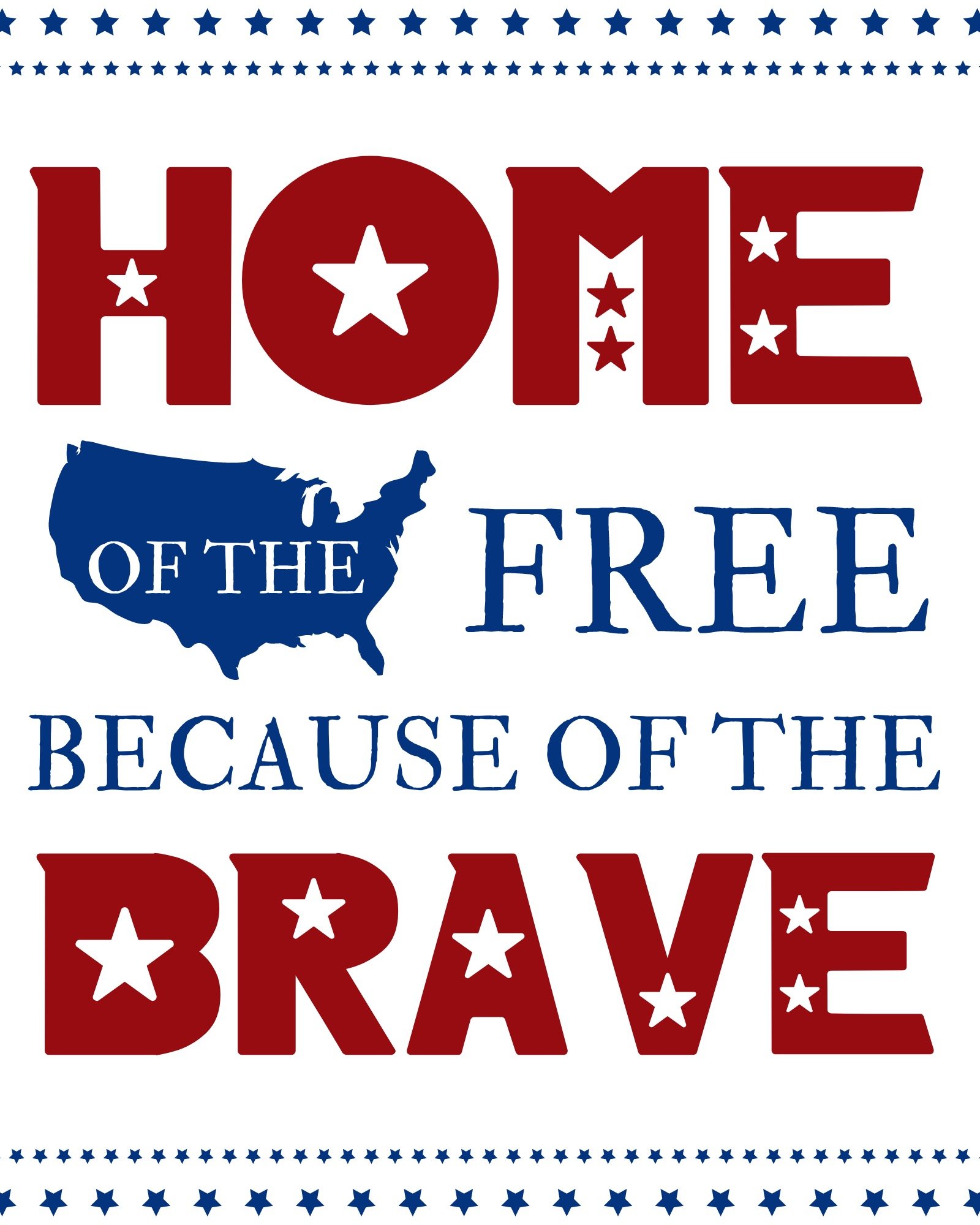 home of the free printable for the 4th