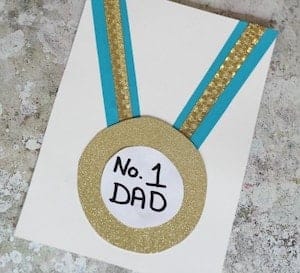 medal Fathers Day card for kids
