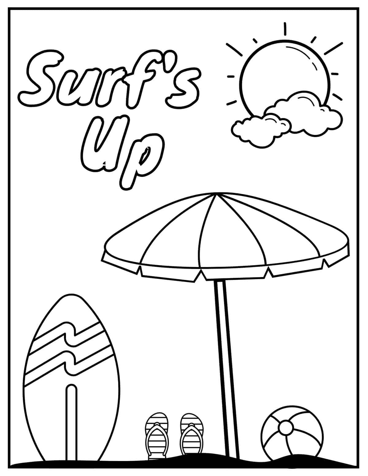 surf's up coloring sheet