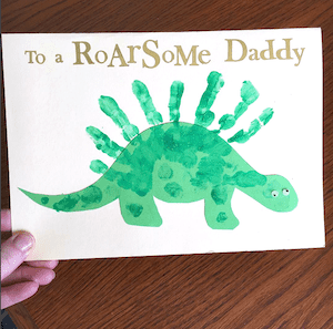 Handprint Dinosaur Father's Day Card for kids