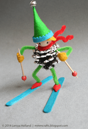 pipe cleaner skiier ornament