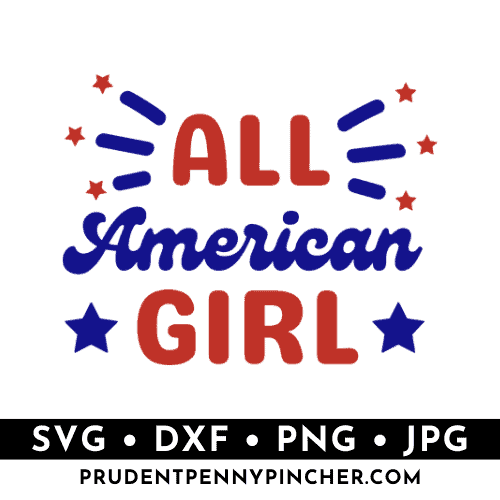 all american girl 4th of July SVG