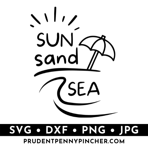 sun sand sea summer svg