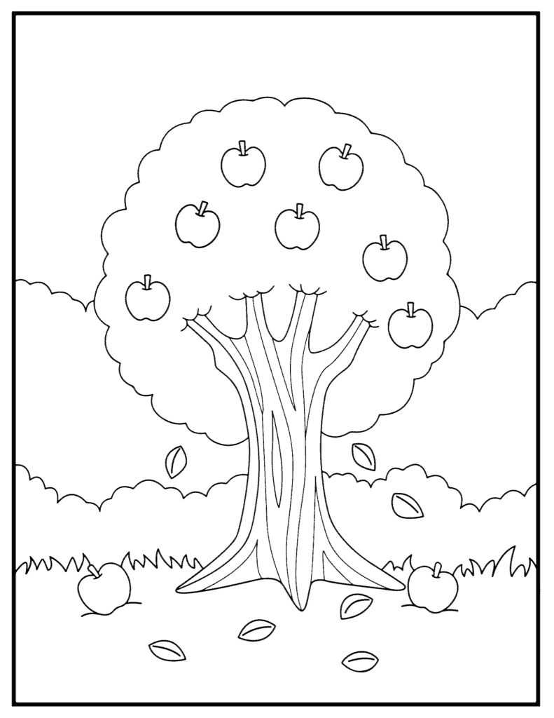 apple tree coloring page