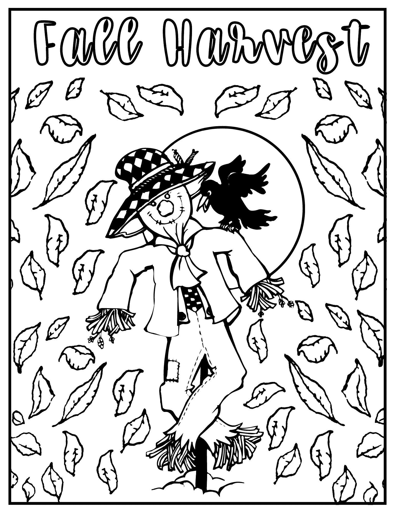 fall harvest coloring sheet