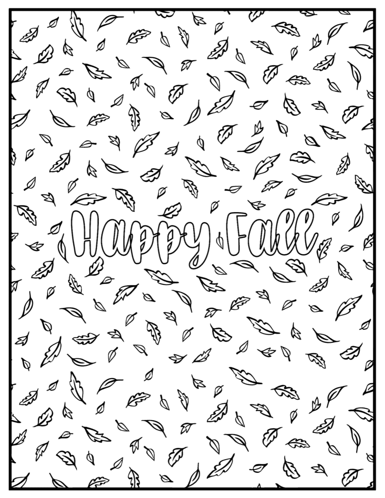 happy fall with falling leaves