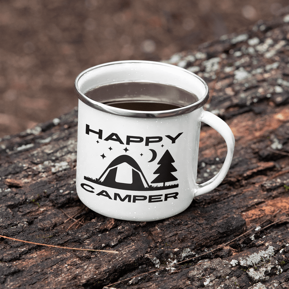 happy camper mug svg 