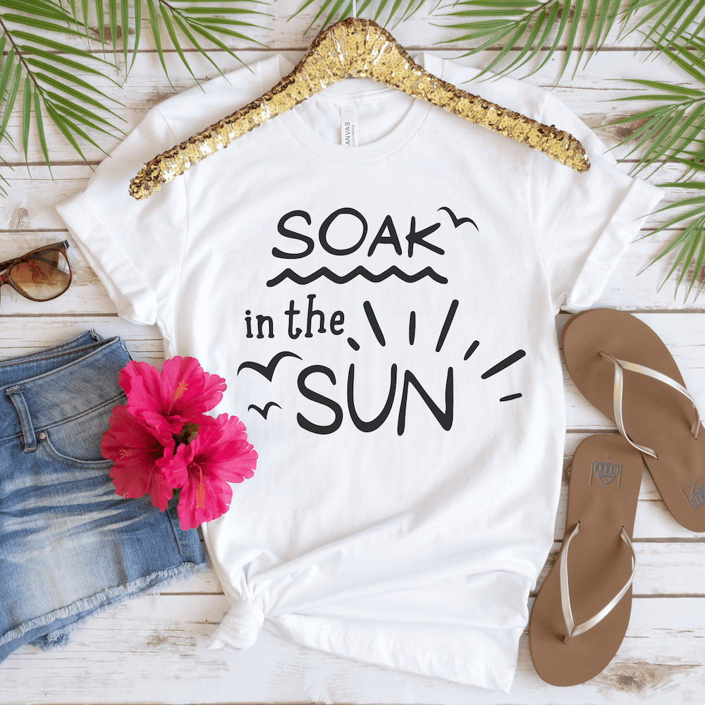 soak in the sun outfit summer svg