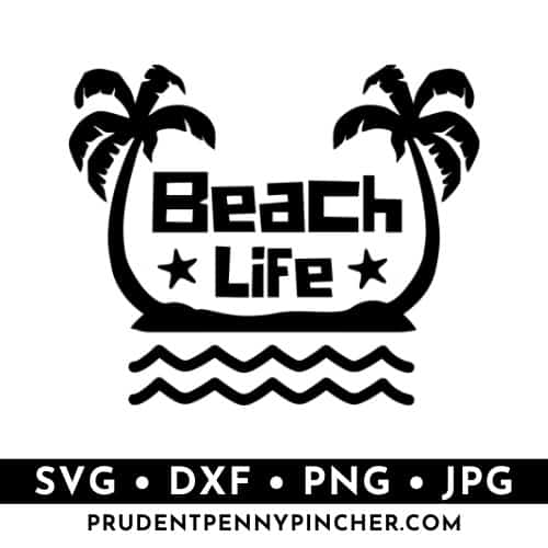 beach life palm trees and waves summer svg