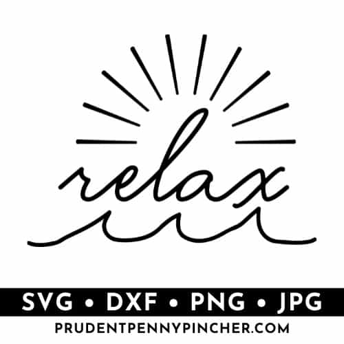 relax sun and waves summer svg