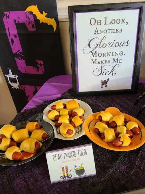 dead man's toe pigs in a blanket halloween party appetizer