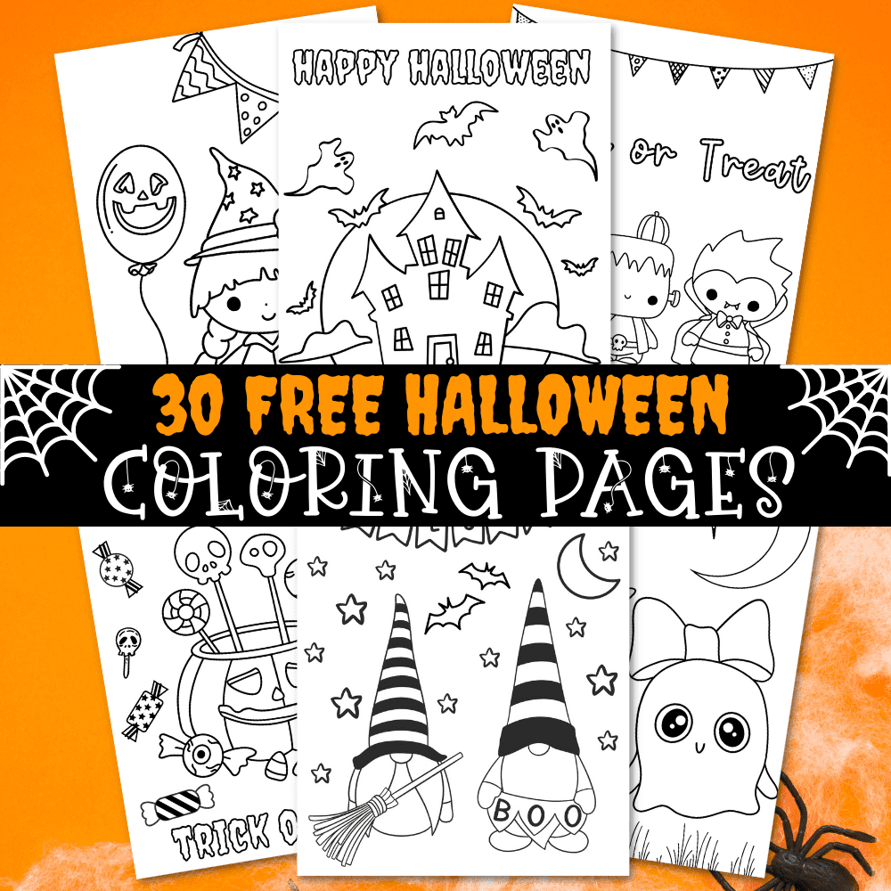 Halloween coloring set with beautiful witch - Stock