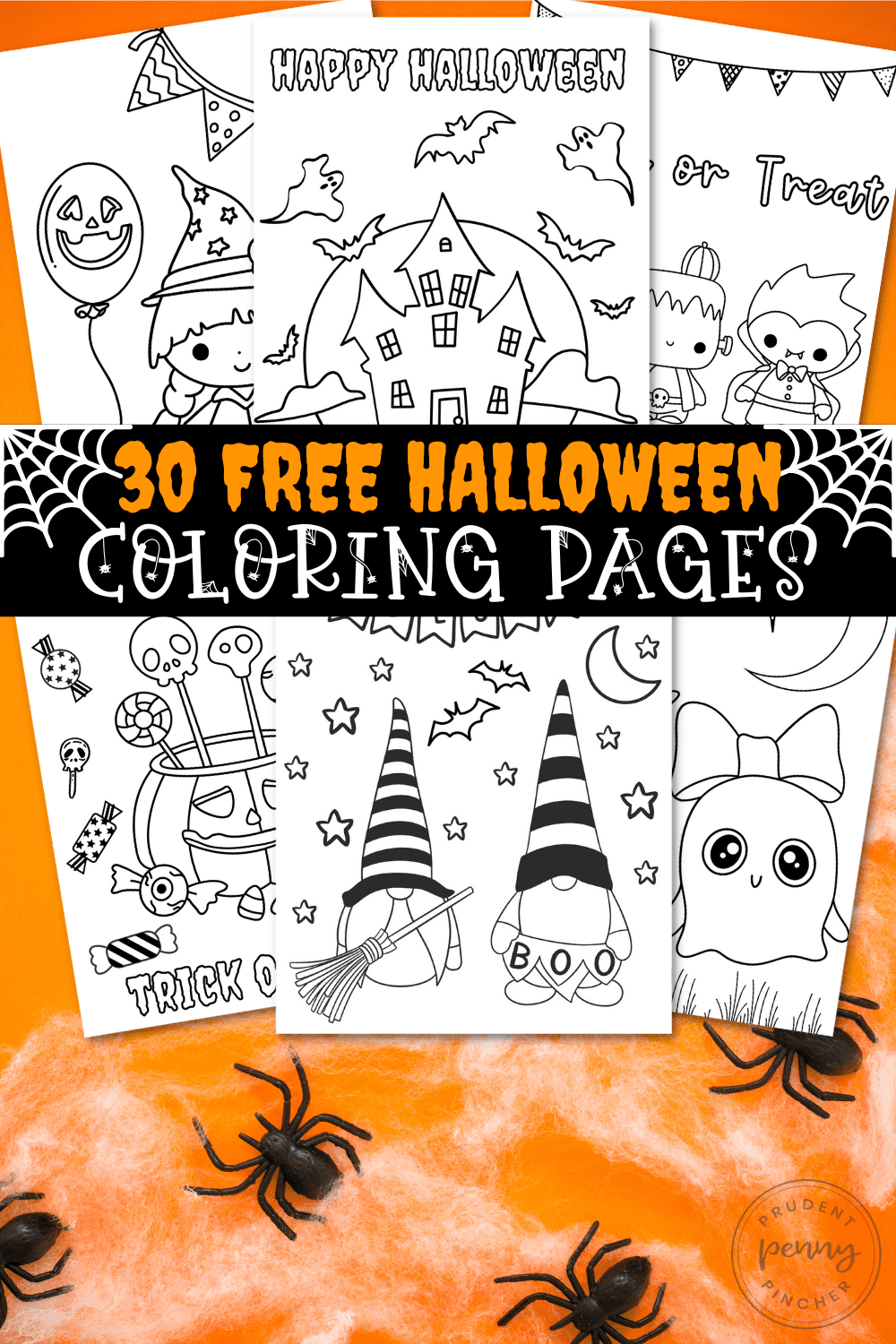 Funny and Cute Ghost Halloween Background Coloring Set Outline for Kids and  Adult Activity