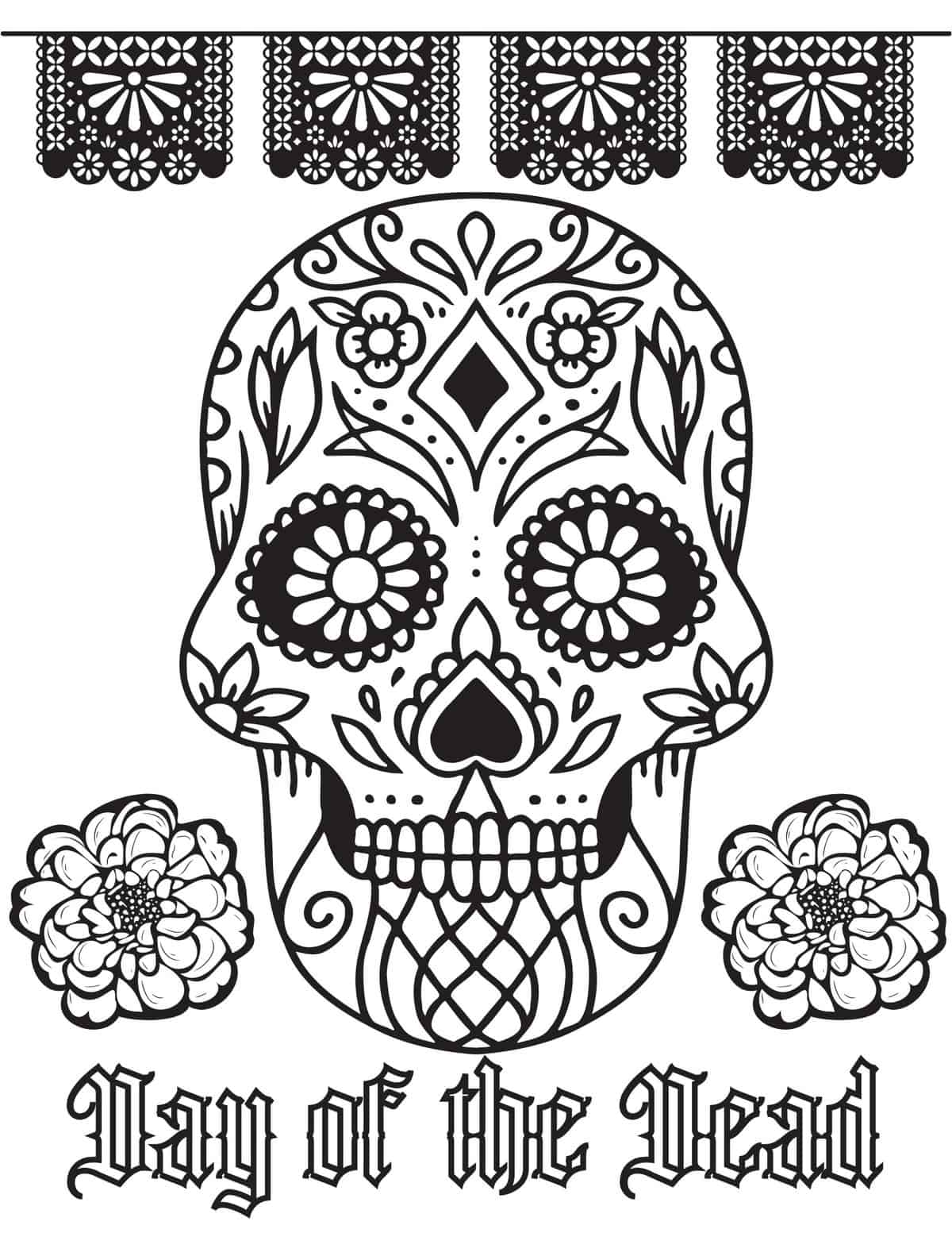 day of the dead halloween coloring for adults