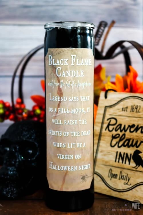 black flame candle Hocus Pocus party decor