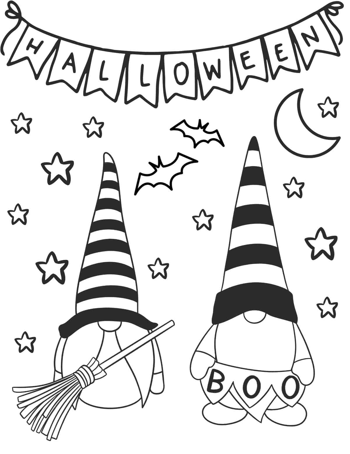 halloween gnomes with halloween banner