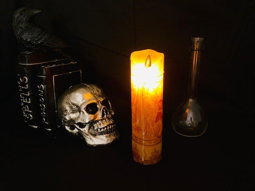 black flame candle