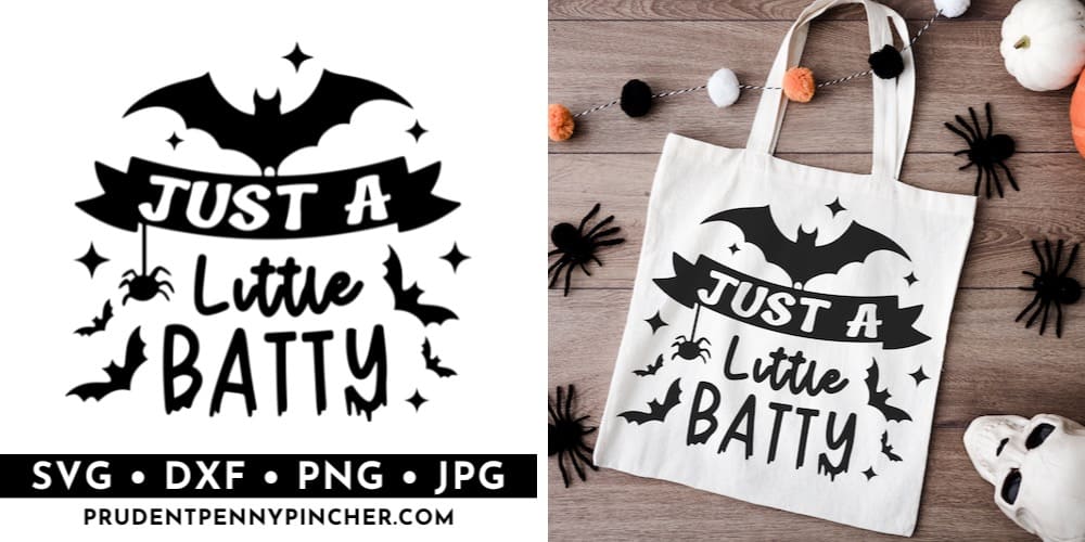 just a little batty tote bag svg