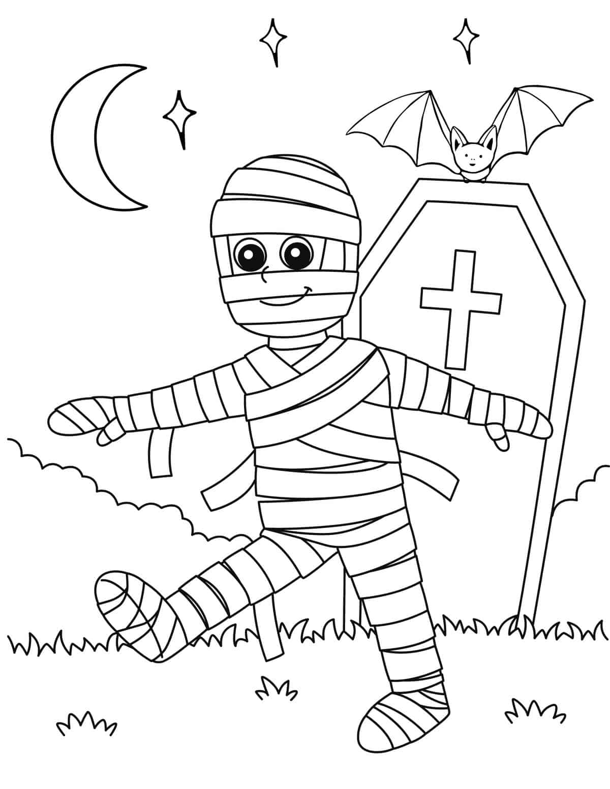 mummy coloring page