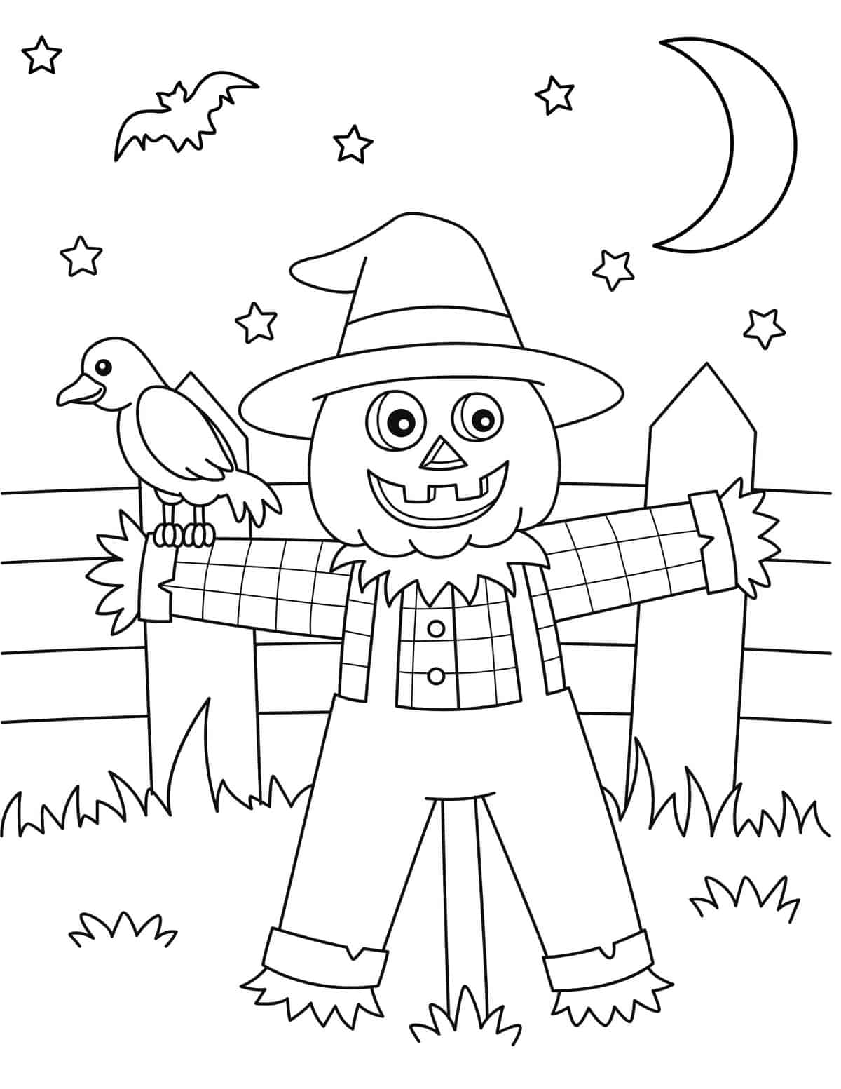 scarecrow coloring sheet