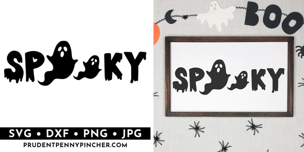 spooky halloween ghost svg file wall art