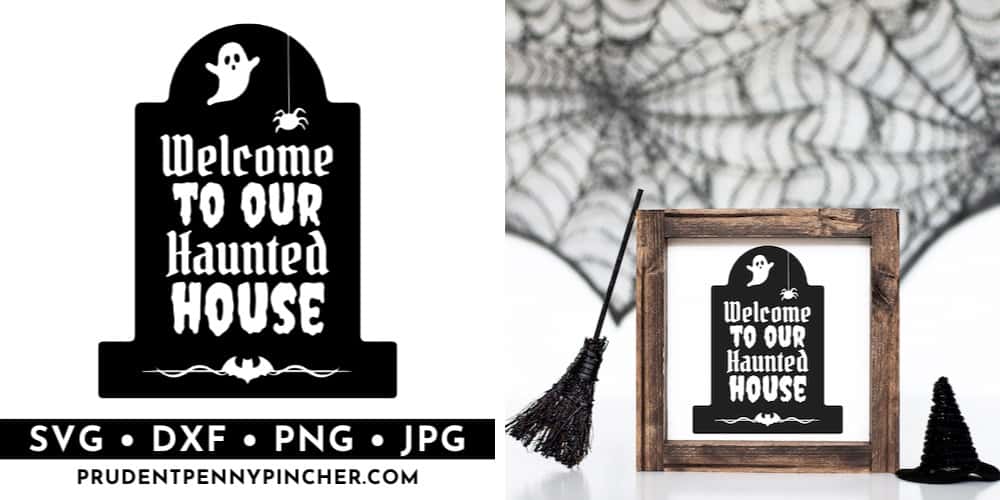 welcome to our haunted house halloween sign