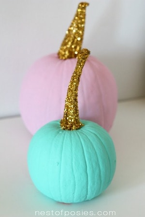 glitter stemmed pumpkins