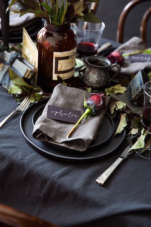 gothic halloween table setting