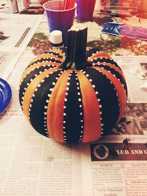 black and orange painting for pumpkin