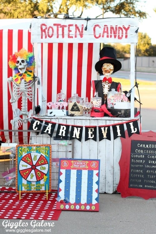 Carnevil theme candy stand 