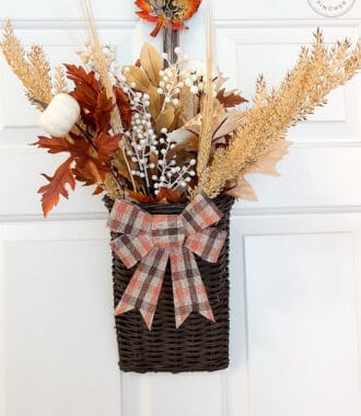 fall front door basket wreath