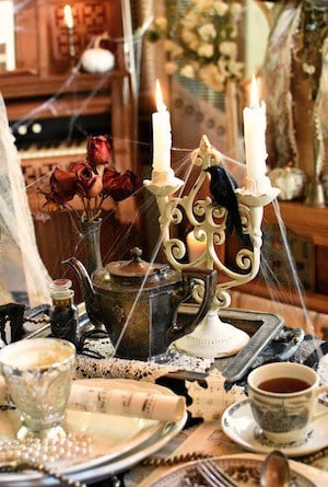 halloween tea party table