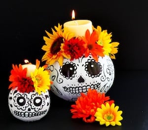 day of the dead candle holder