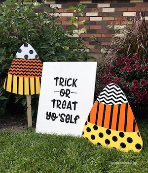 candy corn yard signs