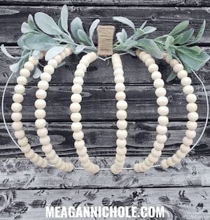 Dollar Tree Wood Bead Pumpkin Wreath