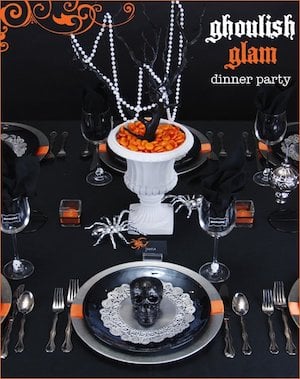 ghoulish glam halloween party table