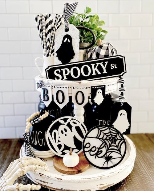 Spooky Black and White Ghost Decorations