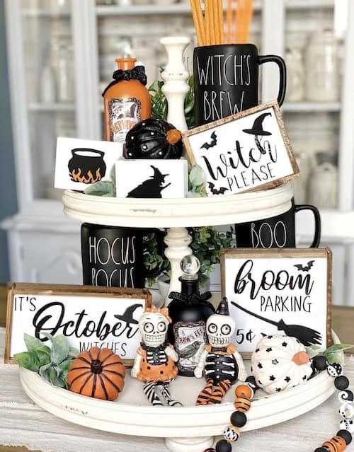 Witch-Themed Rae Dunn Tiered Tray