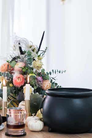 elegant halloween dinner party table