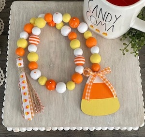 candy corn wood beads