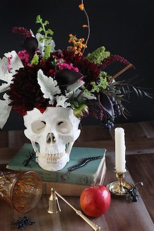 skull floral centerpiece