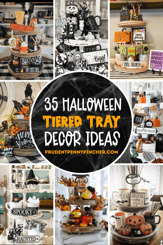 35 Halloween Tiered Tray Decor Ideas Prudent Penny Pincher