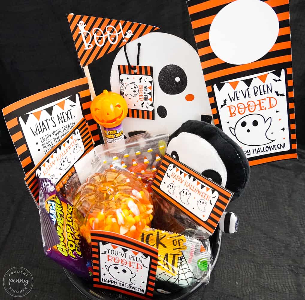 Boo Basket filled with treats and halloween gifts