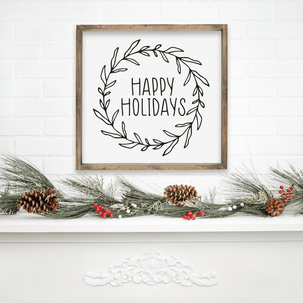 Happy Holidays Wreath sign