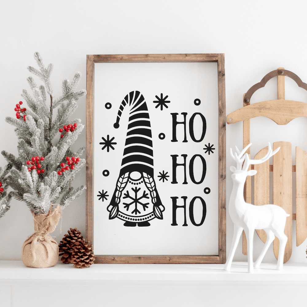 Ho Ho Ho Gnome wall art for christmas