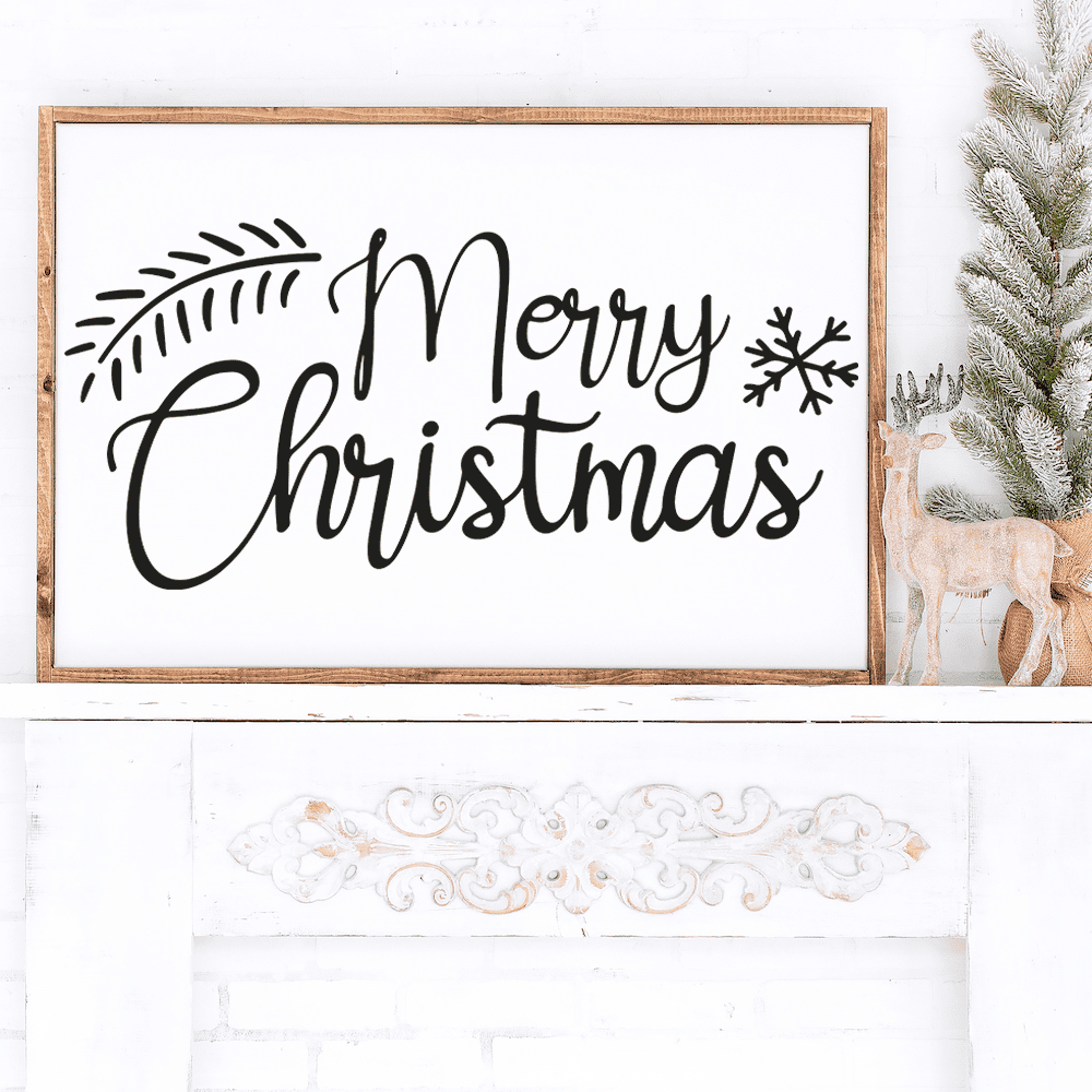 merry christmas wall decor on mantel