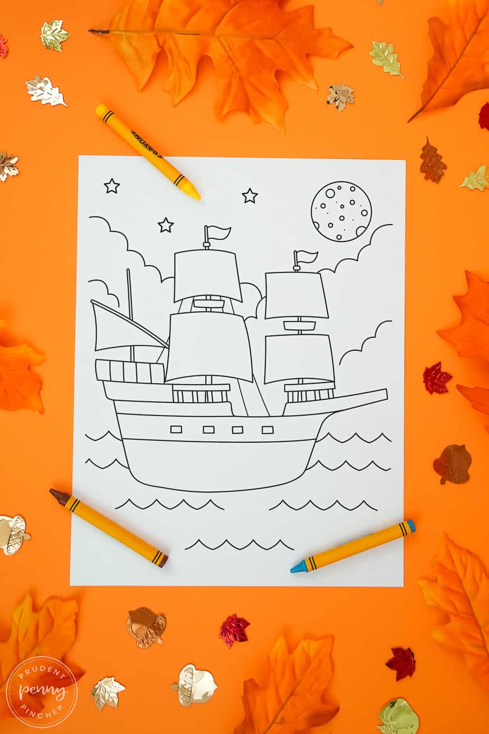 mayflower thanksgiving coloring page