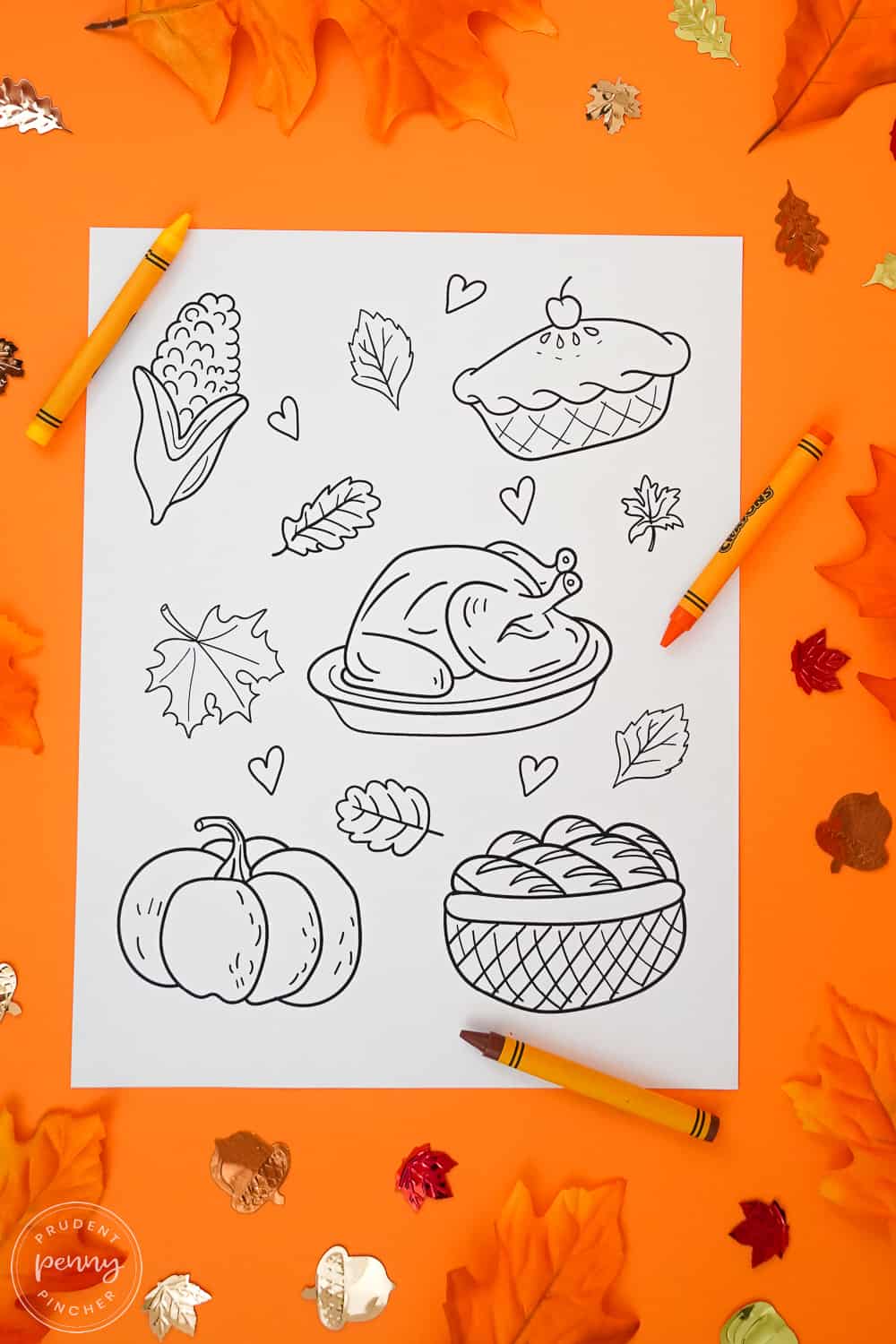 assortment of thanksgiving food coloring pages