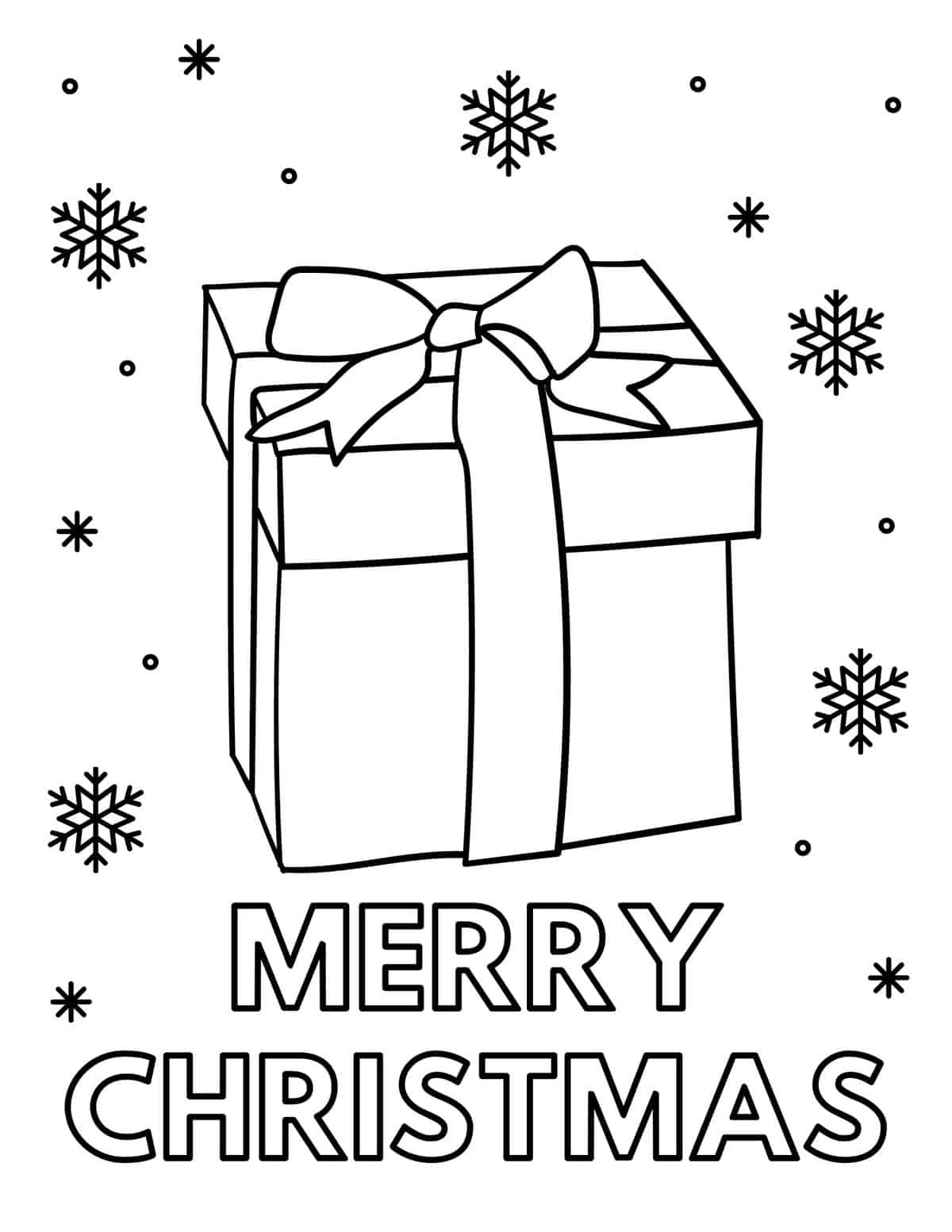 christmas gift coloring page